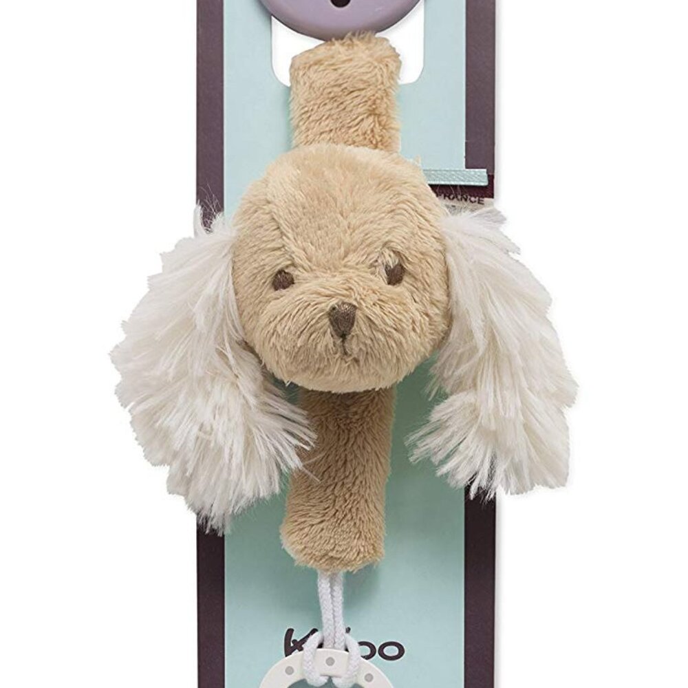 Kaloo Les Amis Caramel Puppy Pacifier Holder - NEW